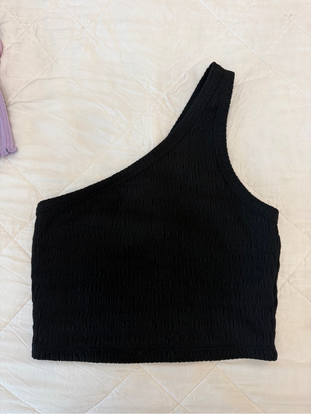 American Eagle Outfitters Black One-Shoulder Crop Top
